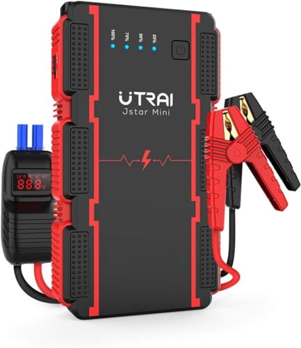 UTRAI Arrancador de Coches, 2000A 13800mAh Arrancador de Baterias de Coche (para 7.5L Gasolina o 5.5L Diesel) Arrancador Jump Starter con Puerto USB,LCD Smart-Clip