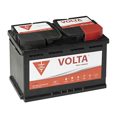 Volta baterías Bateria de Coche Standard 70Ah 640A - Borne +Dcha - Medidas Largo 278 x Ancho 175 x Alto 190 mm con 2 años de Garantía, para Automóvil de turismo - Fabricación Europea.