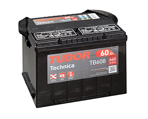 Batería para coche Tudor Exide Technica 60Ah, 12V. Dimensiones: 230 x 180 x 186. Borne izquierda.