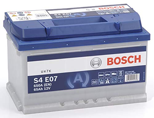 Bosch S4E07 Batería de coche 65A/h 650A tecnología EFB adaptado para vehículos con sistema Start y Stop