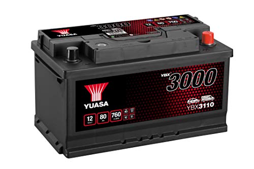 Yuasa YBX3110 SMF Batería, 12V, 80Ah, 760A, 317mm x 175mm x 175mm