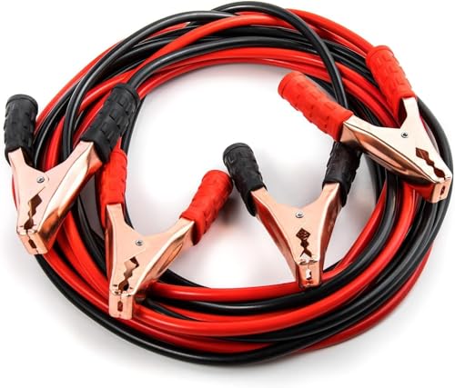 Genérico Cable de Arranque para Batería De Coche y Moto 1200AMP/ Pinzas para Bateria de Coche y Moto/Puente para Arranque De Coche Longitud 2Metros 30mm² para 12V y 24V (Bolsa Incluida)